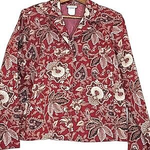 Vintage Women Sz L Paisley Y2K Art to Wear Grunge Pockets Shoulder Pads Jacket